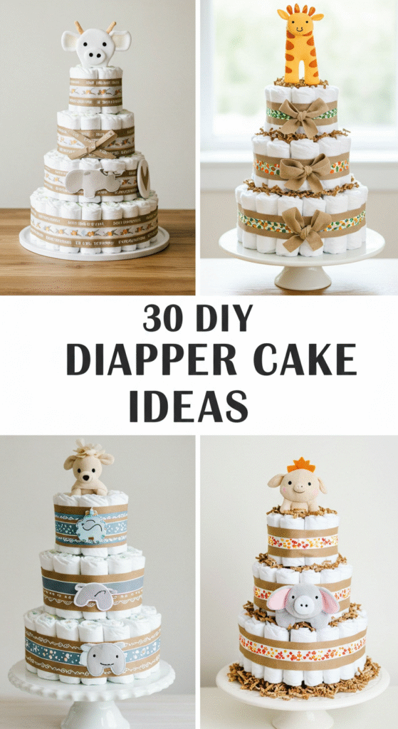 DIY Diaper Cake Ideas: 30 Easy Baby Shower Gift Guide 1 30 days diy diaper cake ideas