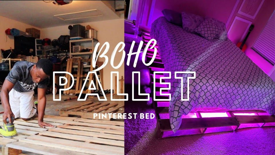 DIY Pallet Bed Frame Ideas: 30 Ideas & Step-by-Step Guide 21 Build a Queen Size Pallet Bed With Lights
