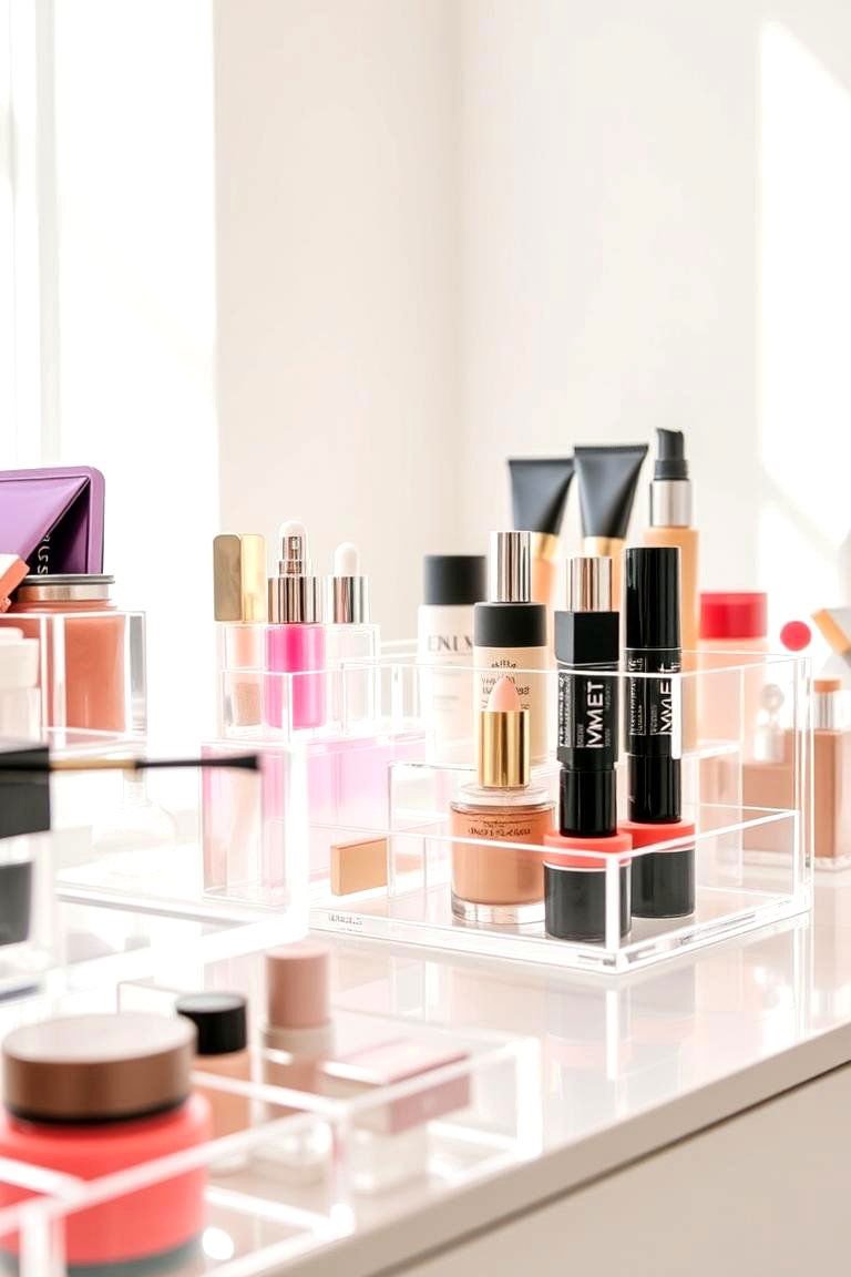 Vanity Organization Ideas: 24 Clutter-Free Solutions 17 Clear Acrylic Organizers - 24 vanity organization ideas