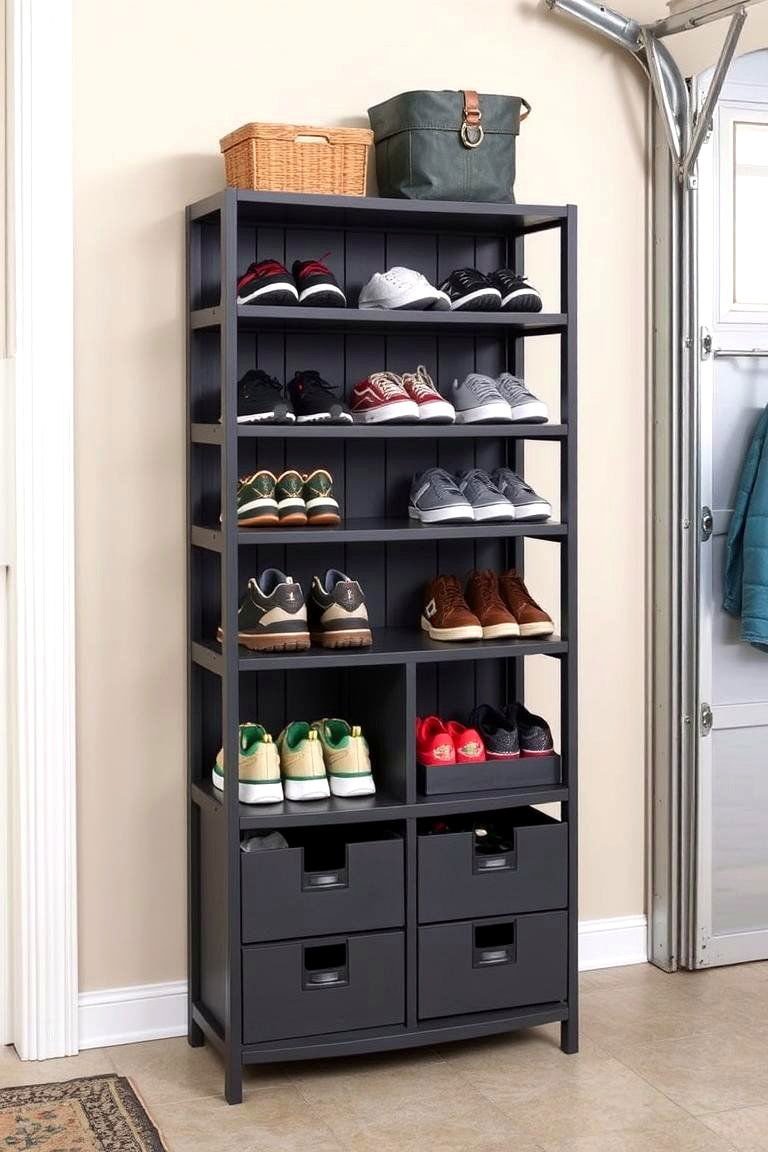 24 Garage Shoe Storage Ideas: Organize & Reclaim Space 24 Combination Shoe and Accessory Organizers - 24 Garage Shoe Storage Ideas