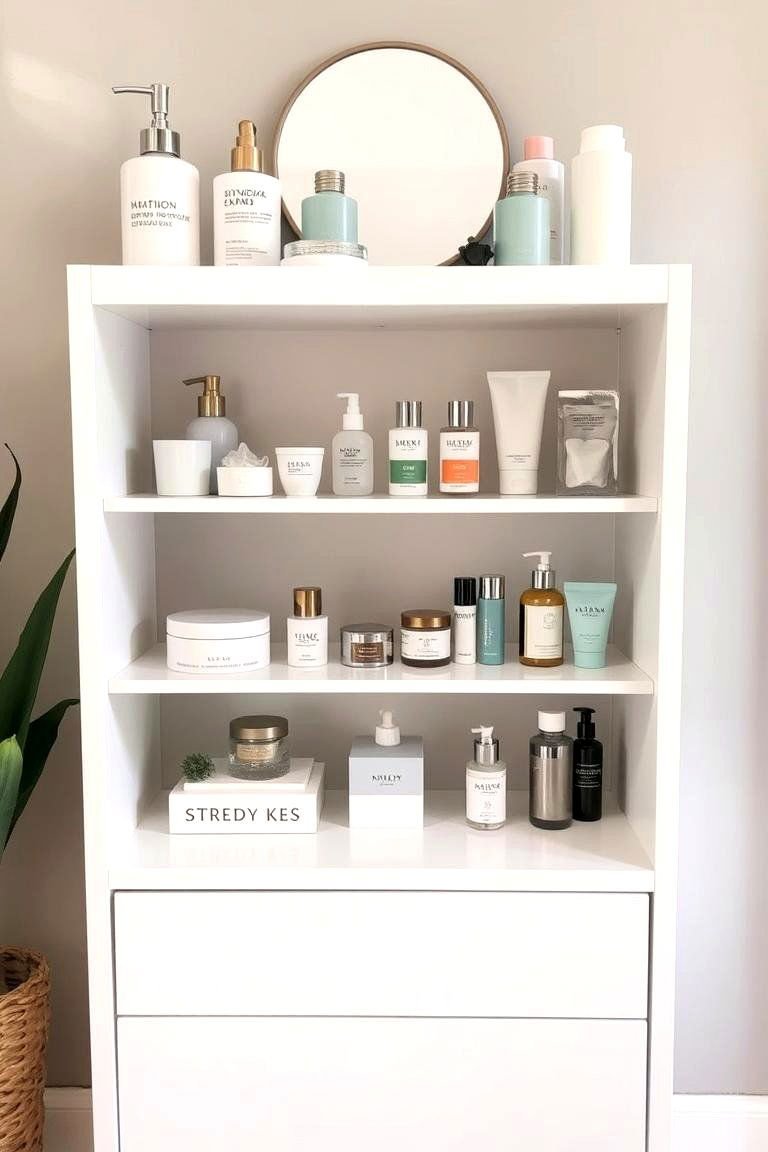 Vanity Organization Ideas: 24 Clutter-Free Solutions 7 Compact Shelf Units for Vanity Items - 24 vanity organization ideas
