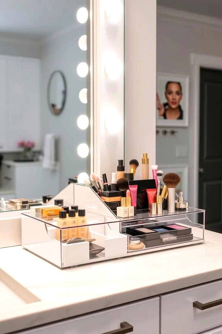 Vanity Organization Ideas: 24 Clutter-Free Solutions 8 Customized Countertop Storage - 24 vanity organization ideas