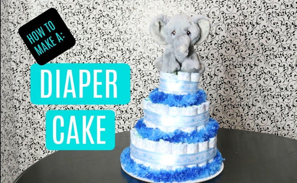 DIY Diaper Cake Ideas: 30 Easy Baby Shower Gift Guide 29 DIY Diaper Cake Centerpiece