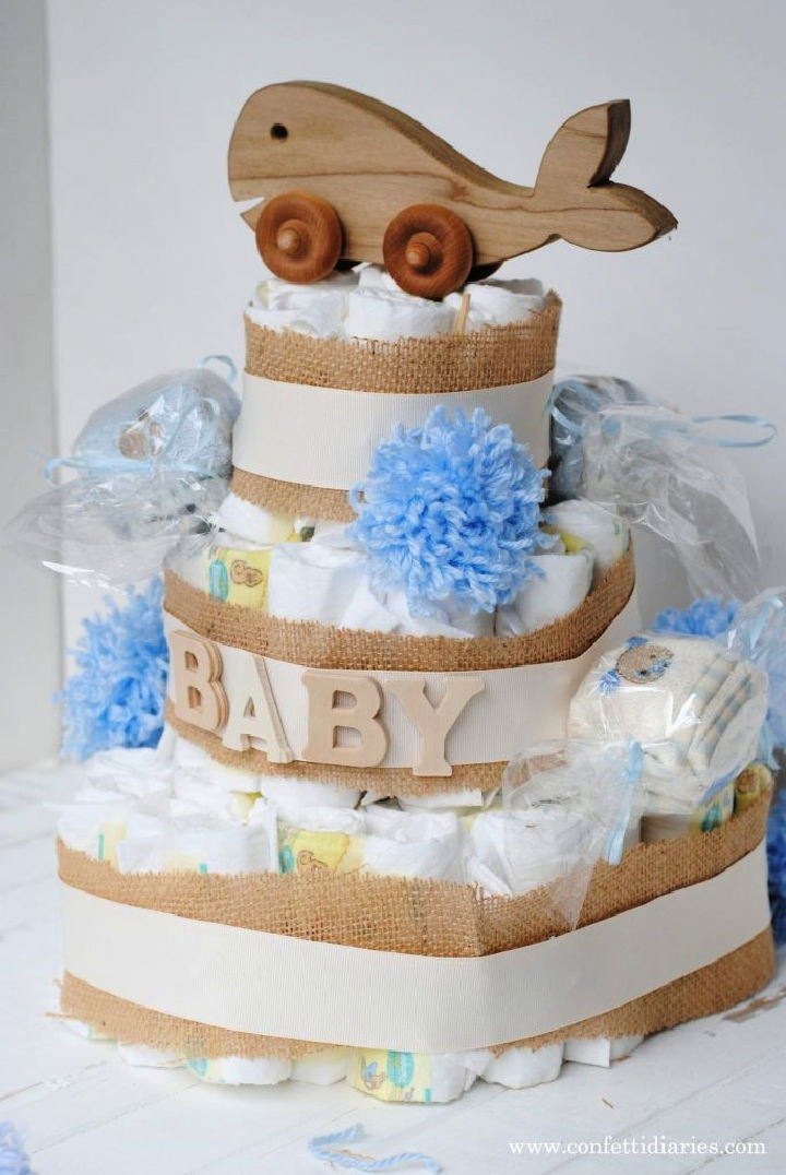 DIY Diaper Cake Ideas: 30 Easy Baby Shower Gift Guide 11 How to Make a Cake Using Diaper