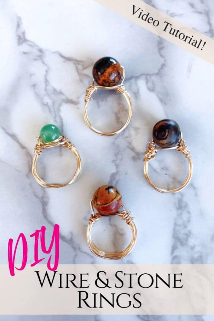 DIY Rings: 25 Homemade DIY Ring Ideas to Make 6 Make Stone and Wire Wrapped Rings