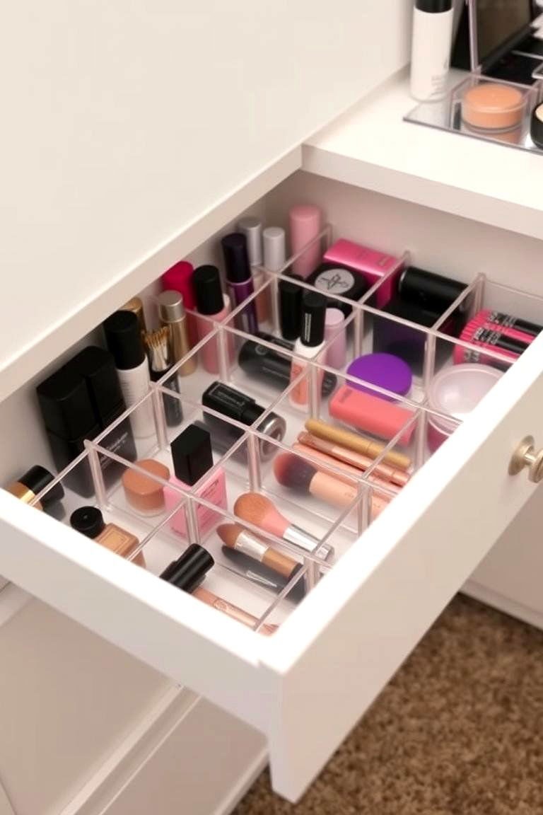 Vanity Organization Ideas: 24 Clutter-Free Solutions 4 Makeup Drawer Dividers - 24 vanity organization ideas