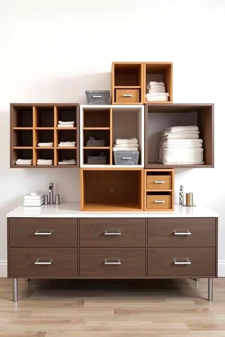 Vanity Organization Ideas: 24 Clutter-Free Solutions 23 Modular Storage Cubes - 24 vanity organization ideas