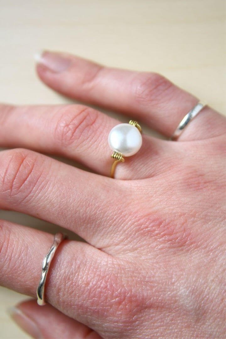 DIY Rings: 25 Homemade DIY Ring Ideas to Make 16 Quick DIY Wire Wrapped Pearl Ring