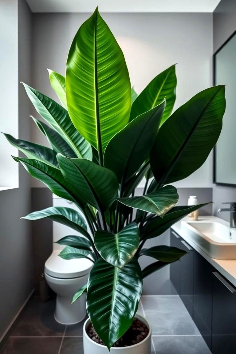 24 Best Plants for Bathroom: Air Purifying Green Decor 11 Rubber Plant Vitality - 24 Best Plants for Bathroom