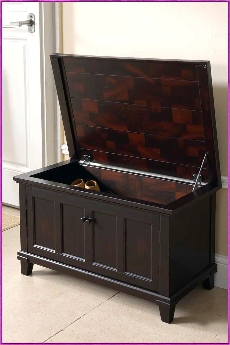 24 Garage Shoe Storage Ideas: Organize & Reclaim Space 9 Shoe Storage Bench with Lift Up Lid - 24 Garage Shoe Storage Ideas