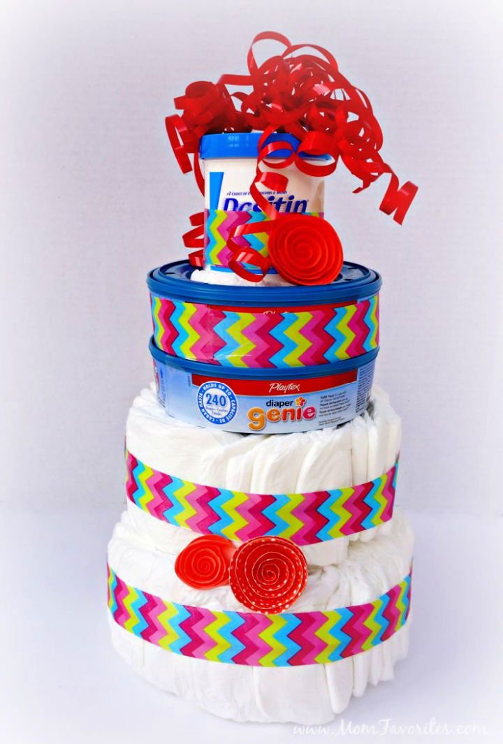 DIY Diaper Cake Ideas: 30 Easy Baby Shower Gift Guide 4 Simple DIY Diaper Cake Tutorial
