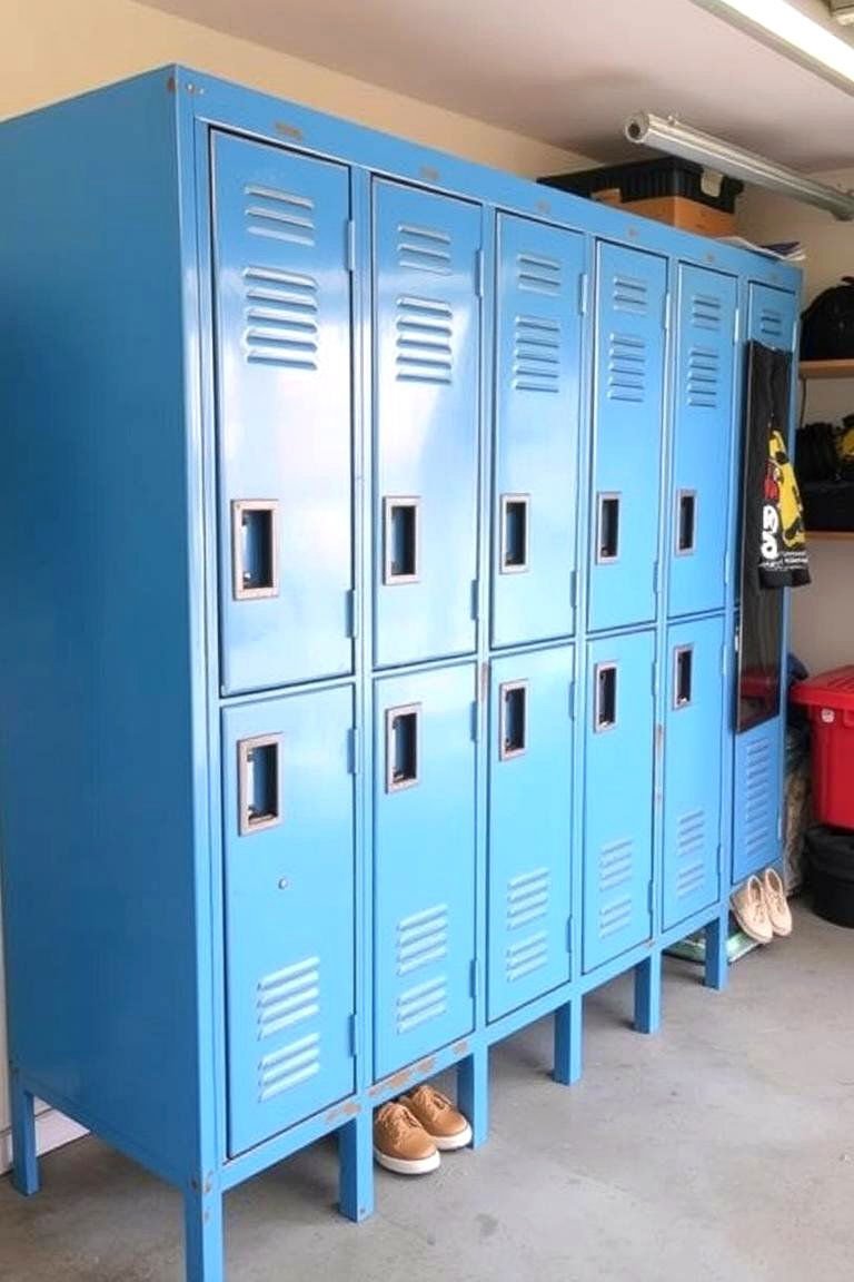 24 Garage Shoe Storage Ideas: Organize & Reclaim Space 20 Upcycled Locker Shoe Storage - 24 Garage Shoe Storage Ideas