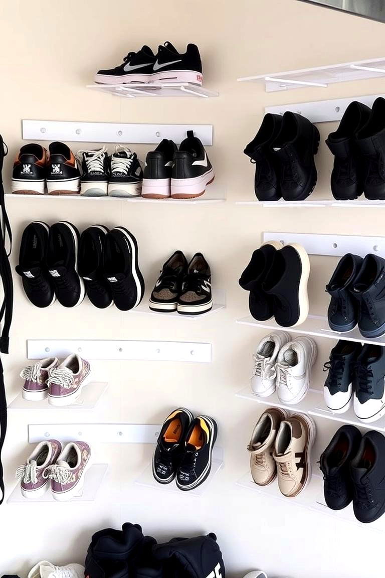 Wall Mounted Shoe Racks - 24 Garage Shoe Storage Ideas