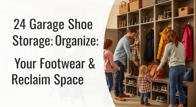 Various garage shoe storage solutions to organize footwear.