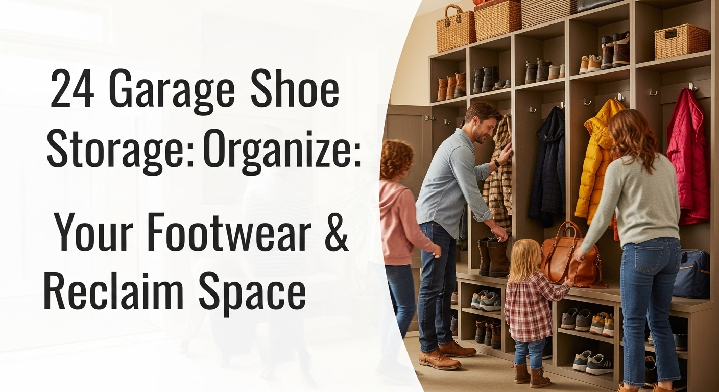 Various garage shoe storage solutions to organize footwear.