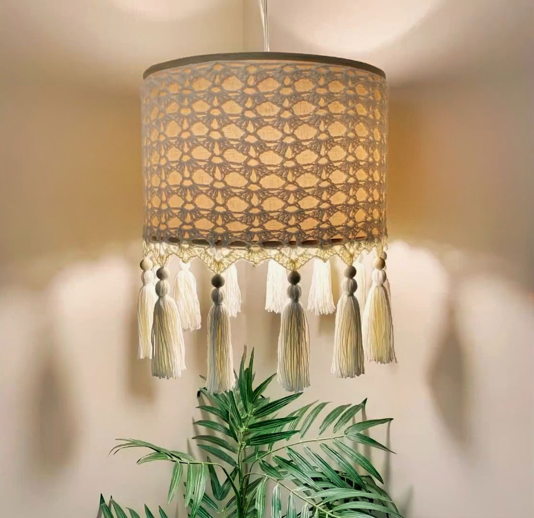 how to crochet lampshade easy tutorial