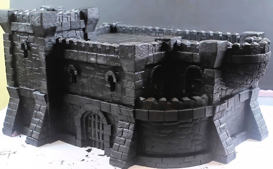 DIY Foam Castle: Build Your Own Tabletop Fortress 7 painting and texturing the castle
