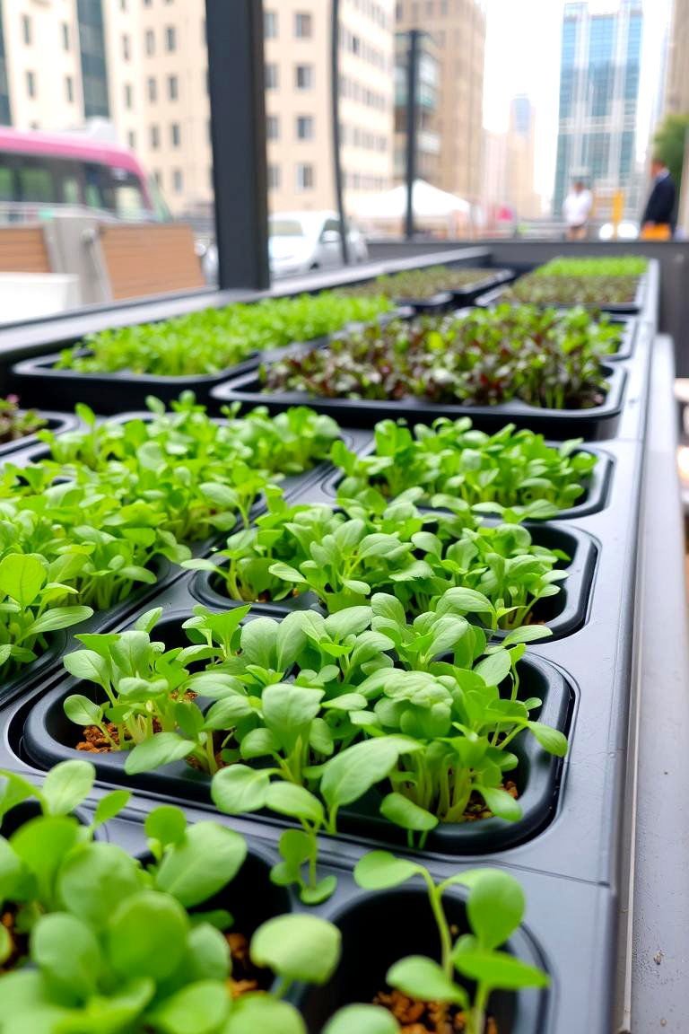 24 Urban Garden Ideas: Vertical, Container, for City Dwellers 30 Microgreens Garden - 24 Urban Garden Ideas