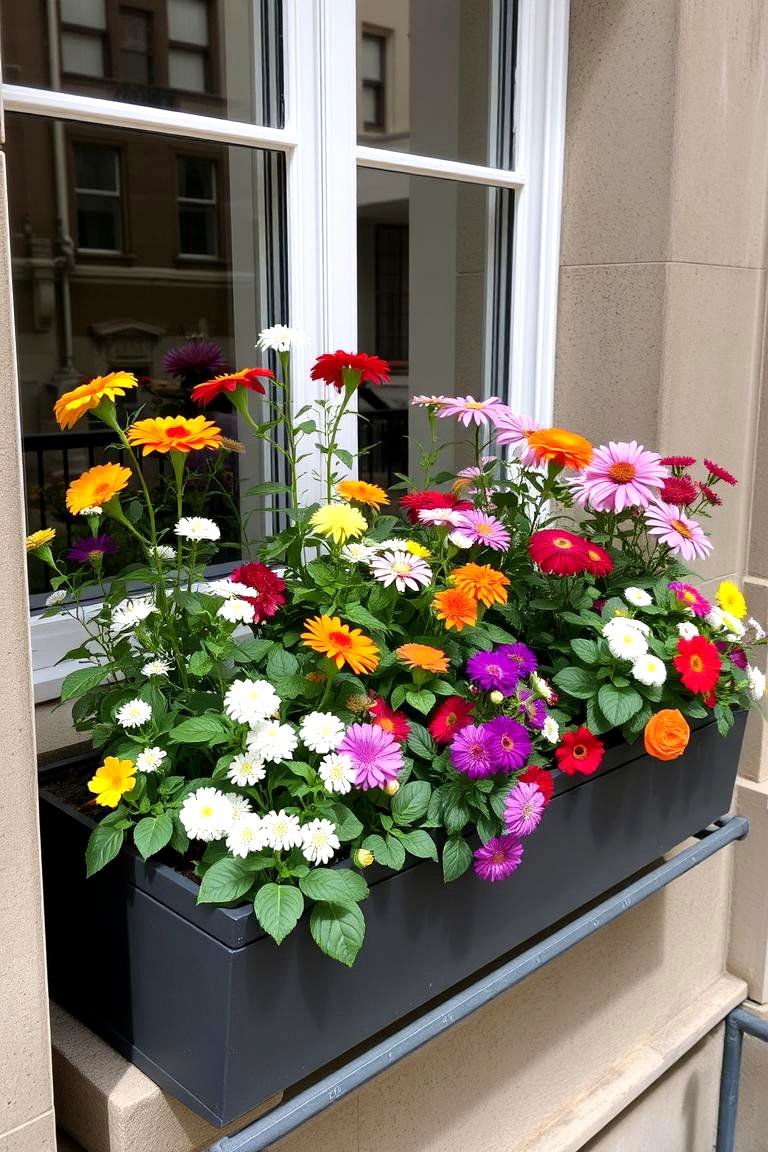 24 Urban Garden Ideas: Vertical, Container, for City Dwellers 14 Window Box Flowers - 24 Urban Garden Ideas