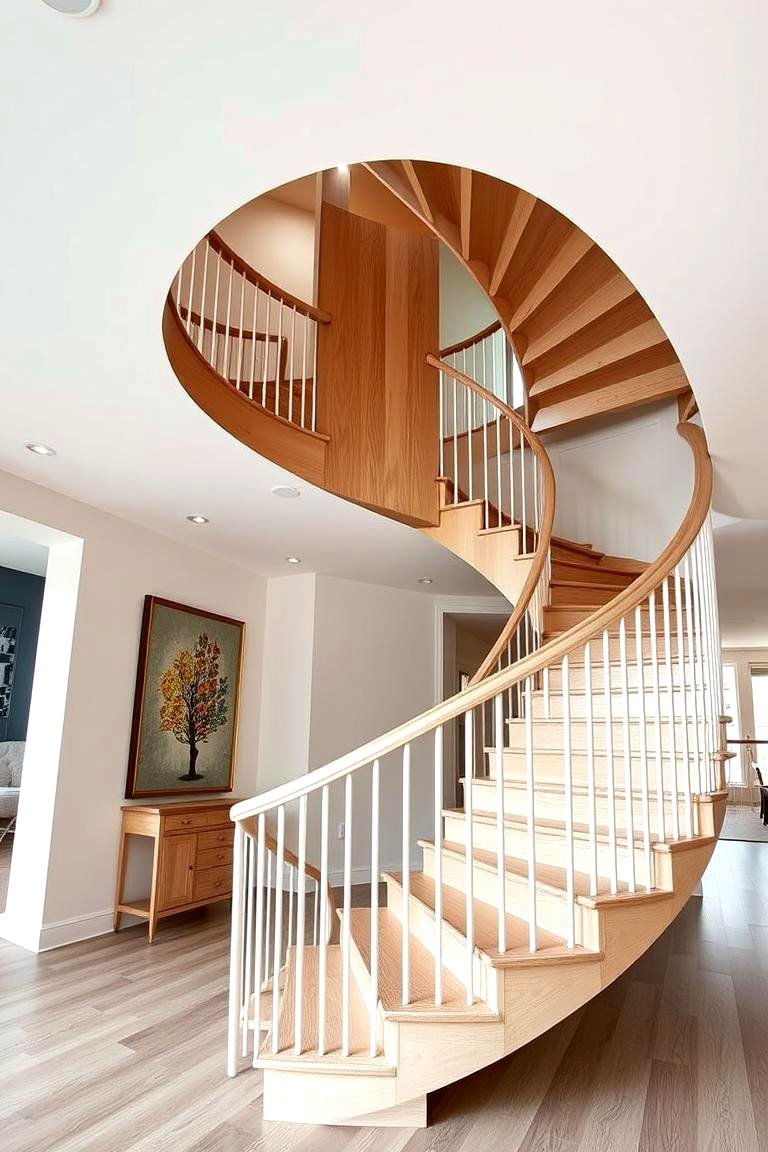 19 White Oak Staircase Ideas to Transform Your Home 4 White Oak Spiral Staircase - 24 White Oak Staircase Ideas