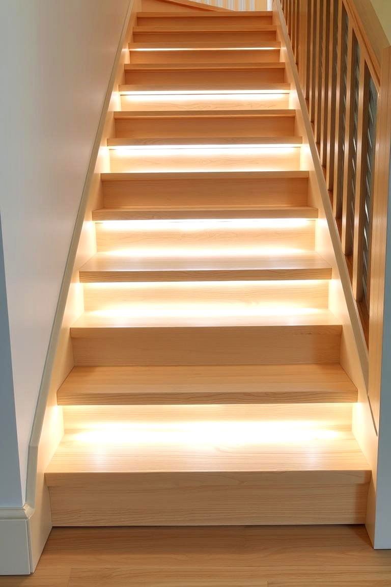 19 White Oak Staircase Ideas to Transform Your Home 9 White Oak Staircase with Integrated Lighting - 24 White Oak Staircase Ideas
