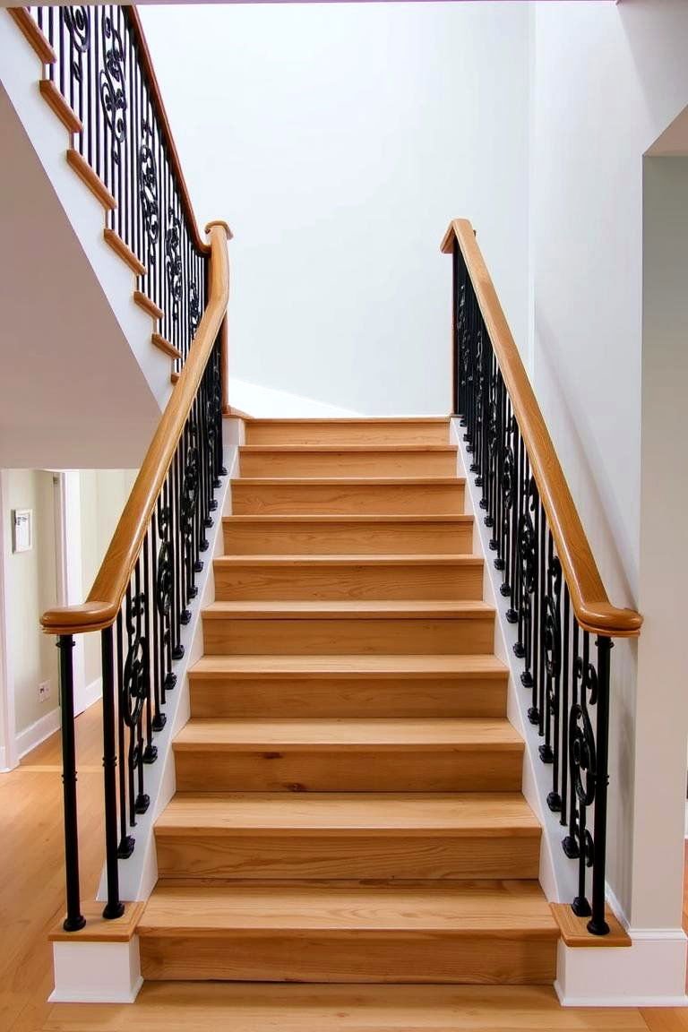 19 White Oak Staircase Ideas to Transform Your Home 7 White Oak Staircase with Metal Accents - 24 White Oak Staircase Ideas