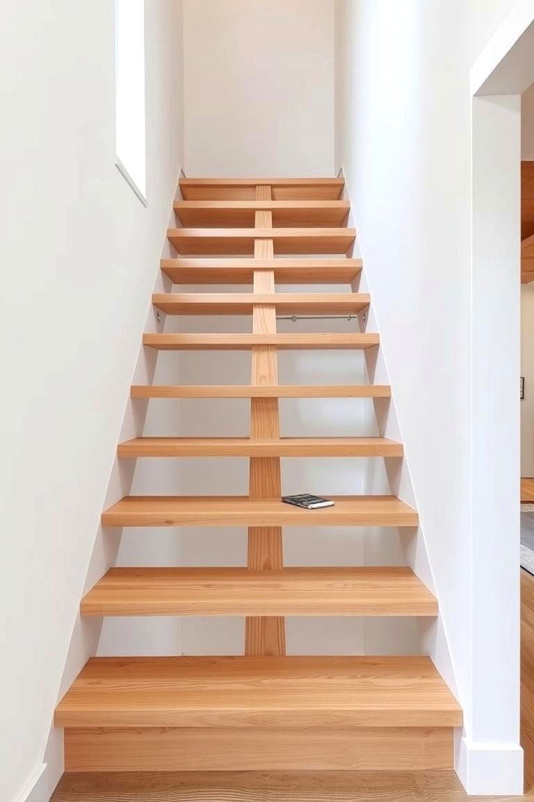 19 White Oak Staircase Ideas to Transform Your Home 8 White Oak Staircase with a Central Stringer - 24 White Oak Staircase Ideas