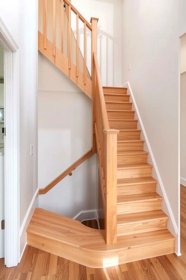 19 White Oak Staircase Ideas to Transform Your Home 11 White Oak Staircase with a Half Turn - 24 White Oak Staircase Ideas