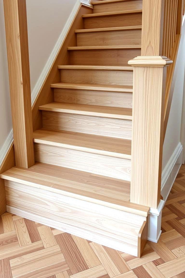 19 White Oak Staircase Ideas to Transform Your Home 14 White Oak Staircase with a Herringbone Pattern - 24 White Oak Staircase Ideas