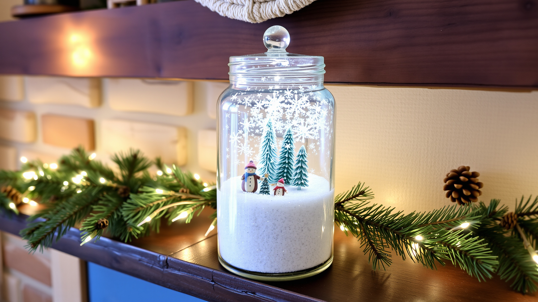 5-Minute Christmas Mason Jar Decorations That Look Expensive (But Cost Under $5!) 1 1. Glittery Snow Globe Jars