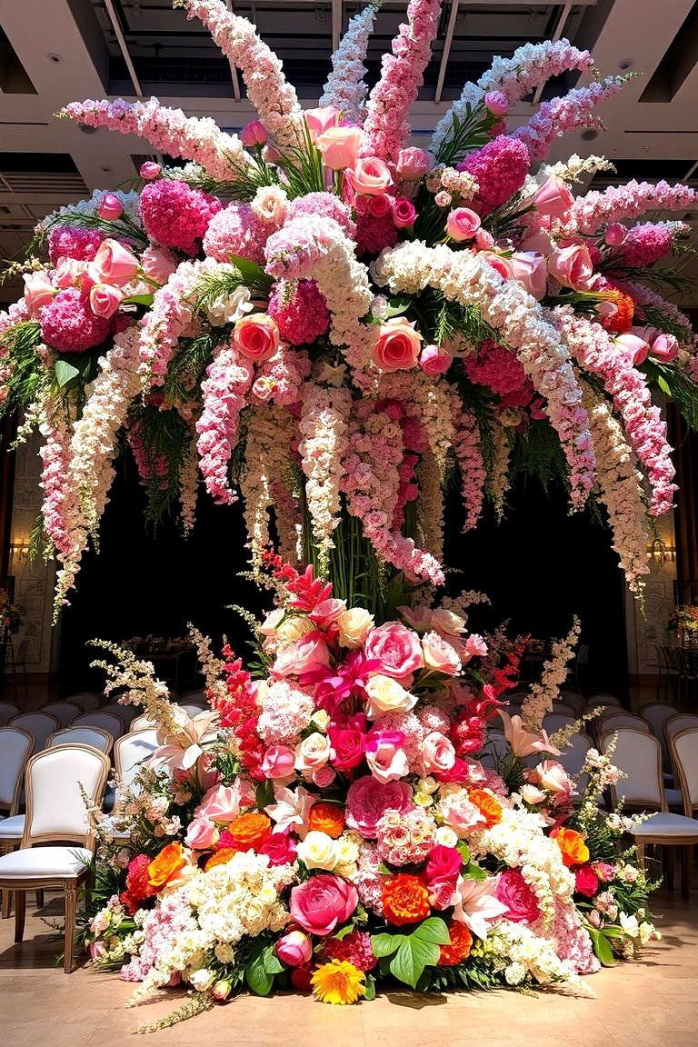 24 Spring Wedding Ideas for Blooming Celebrations 17 Artistic Floral Installations - 24 Spring Wedding Ideas