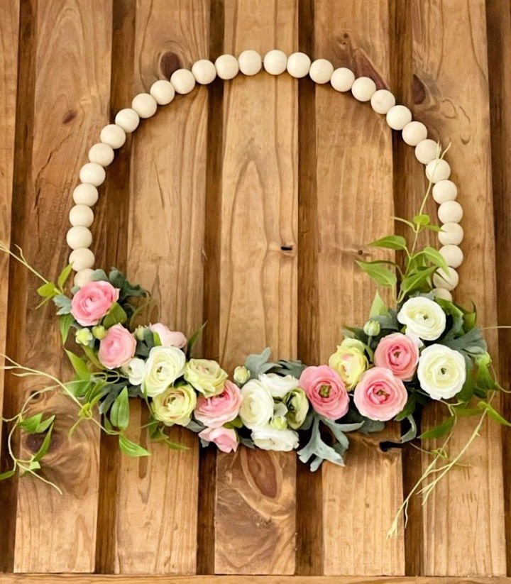 25 DIY Spring Wreath Ideas for Door (How to Make) 2 How to Make a Beaded Spring Wreath