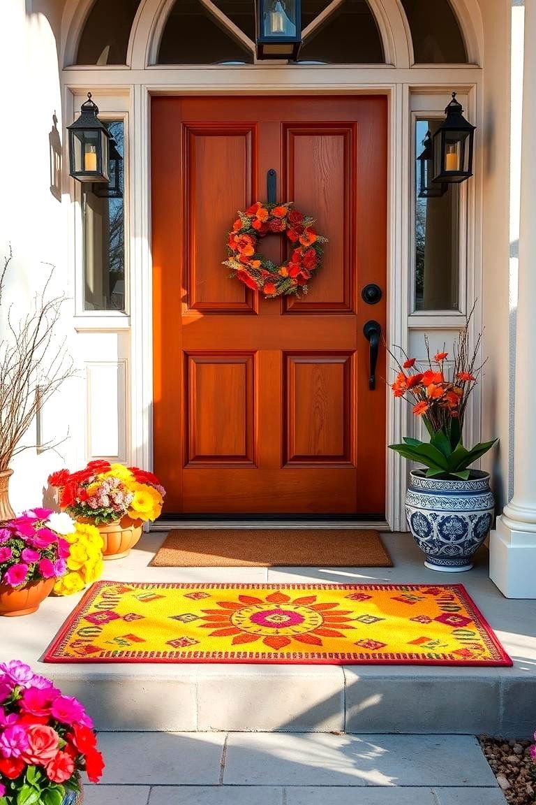 24 Spring Front Door Décor Ideas to Welcome the Season 11 Colorful Doormats - 24 Spring Front Door Decor Ideas