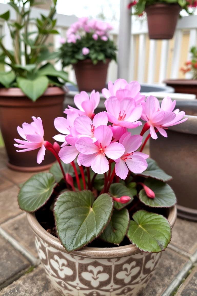 24 Best Outdoor Plants for Patio Spaces to Boost Your Greenery 25 Cyclamen Winter Blooms and Heart Shaped Leaves - 24 Outdoor Plants for Patio