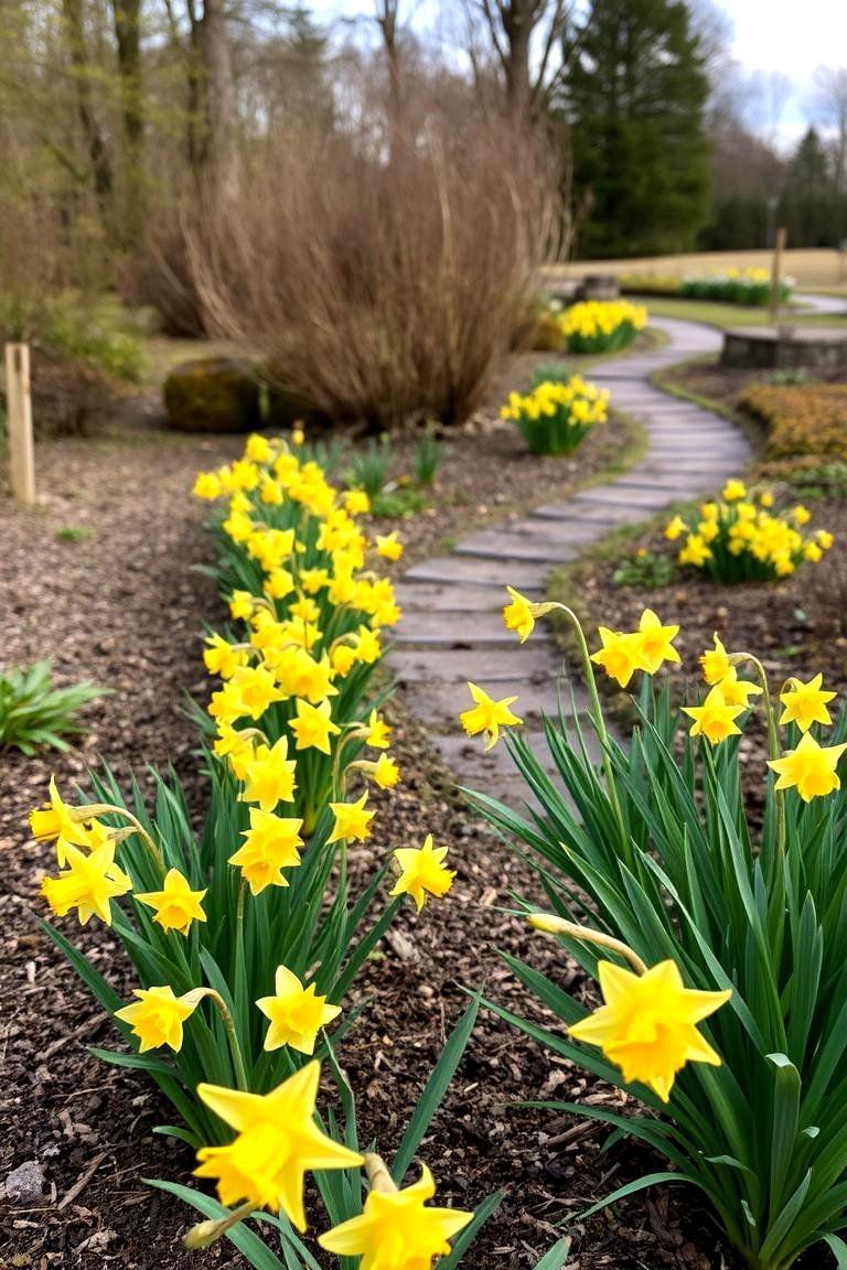 24 Daffodil Garden Ideas for Vibrant Spring Landscapes 7 Daffodil Garden Pathways - 24 Daffodil Garden Ideas