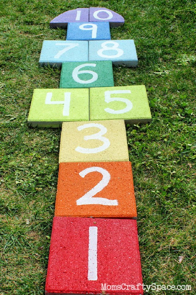20 Best DIY Outdoor Games For Summer & Spring 9 Easy DIY Rainbow Paver Hopscotch