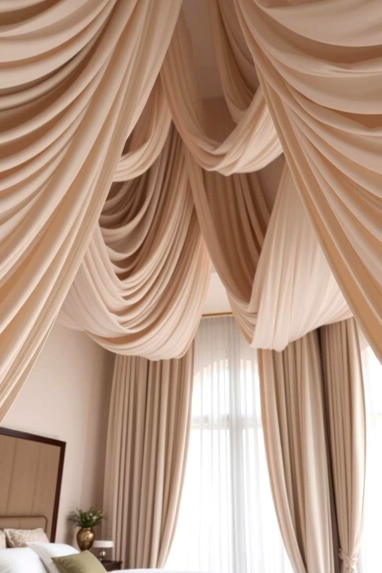 24 Accent Ceiling Ideas to Elevate Your Room's Design 19 Fabric Drapes - 24 Accent Ceiling Ideas