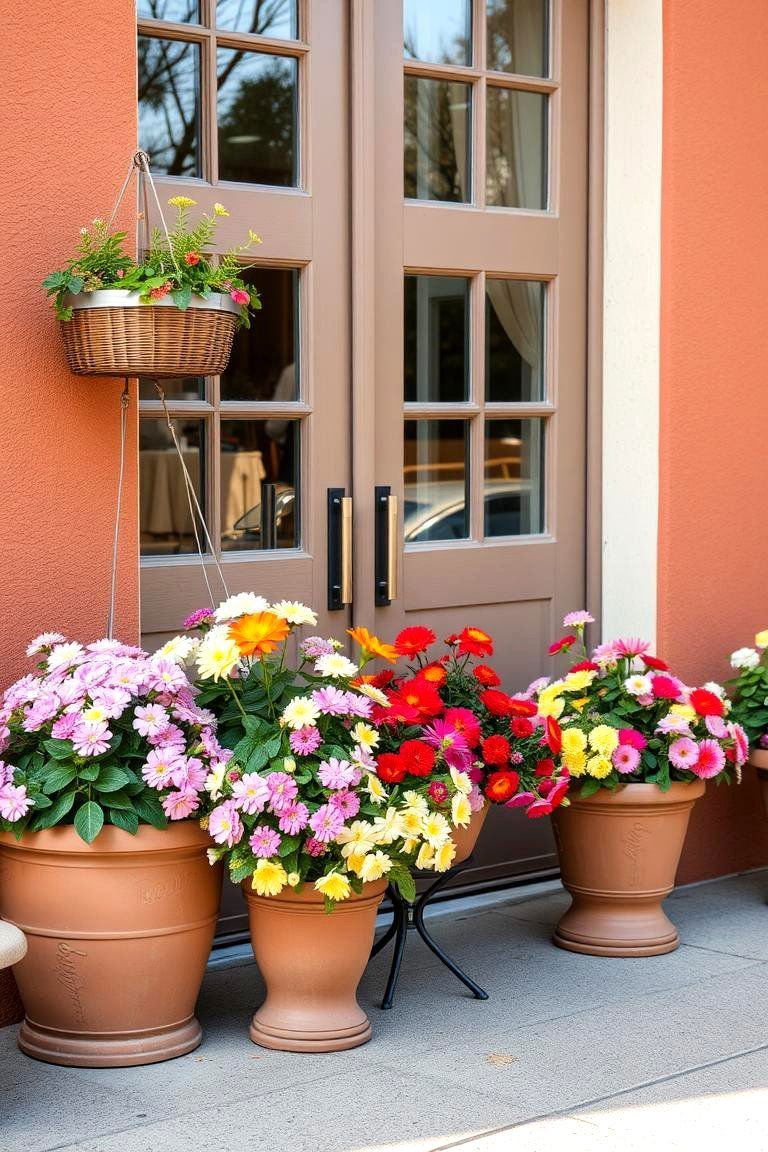 24 Spring Front Door Décor Ideas to Welcome the Season 14 Fresh Flower Pots - 24 Spring Front Door Decor Ideas