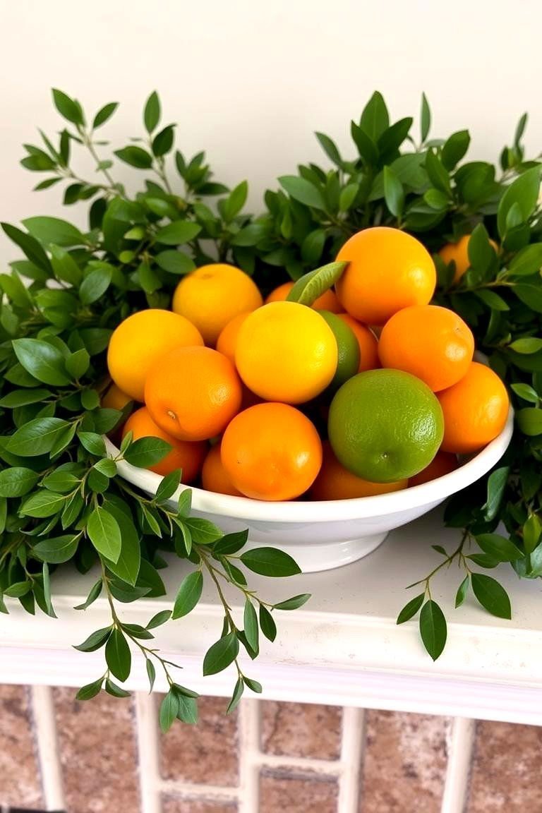 24 Spring Mantel Decor Ideas: Fresh Seasonal Displays 15 Fresh Fruit and Vegetables - 24 Spring Mantel Decor Ideas