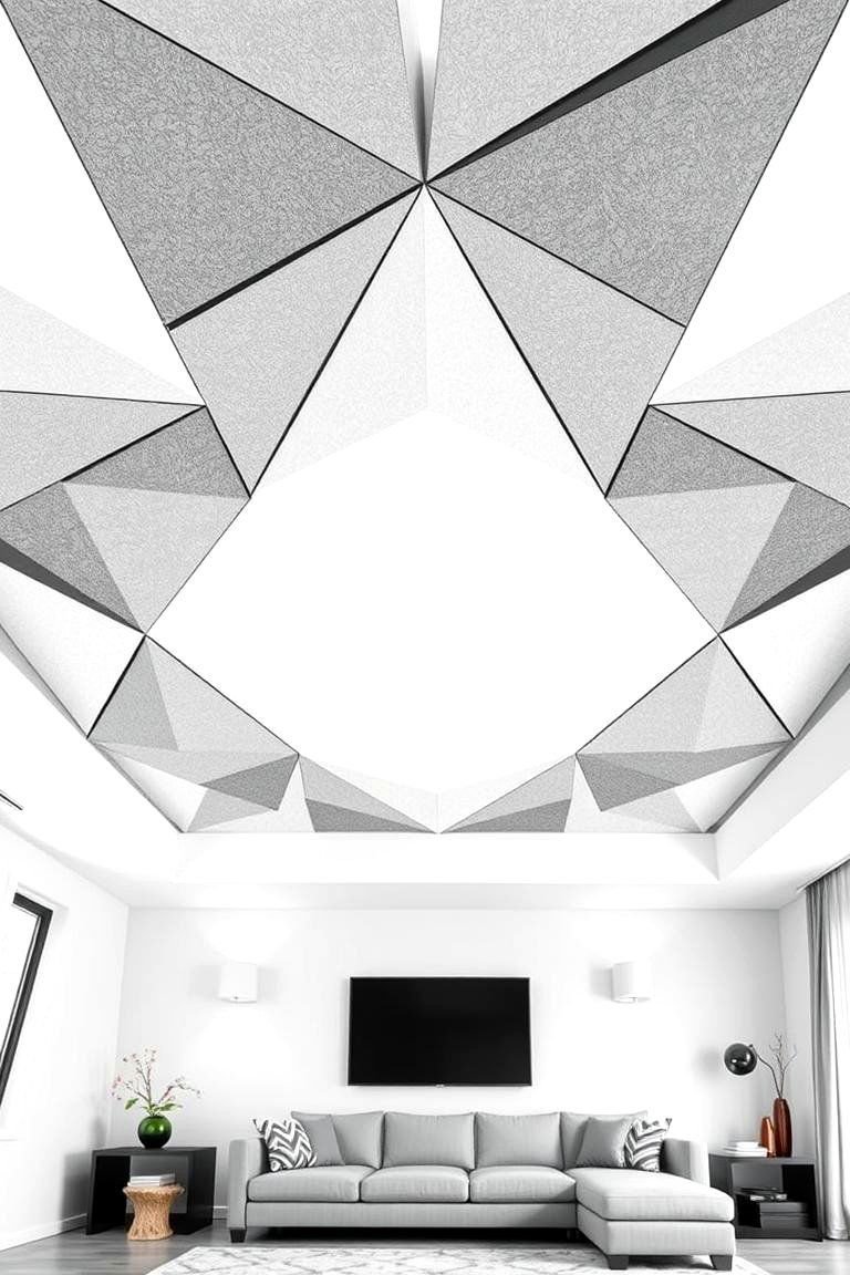24 Accent Ceiling Ideas to Elevate Your Room's Design 3 Geometric Patterns - 24 Accent Ceiling Ideas