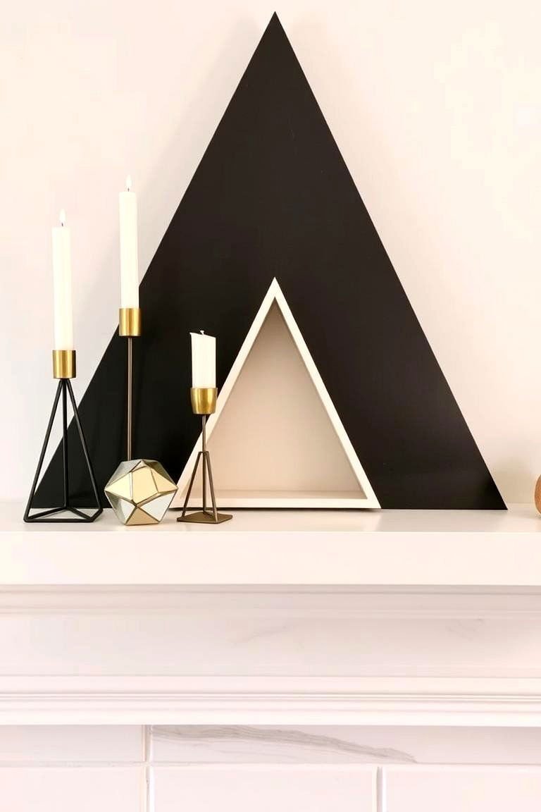 24 Spring Mantel Decor Ideas: Fresh Seasonal Displays 17 Geometric Shapes and Minimalist Decor - 24 Spring Mantel Decor Ideas