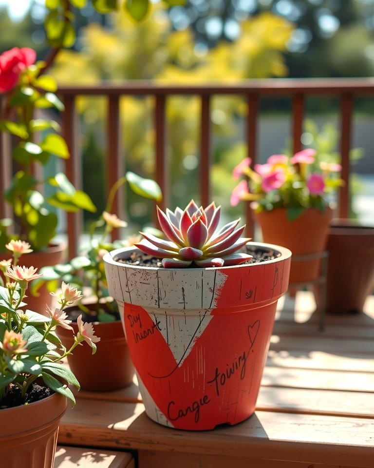 20 DIY Valentines Day Gifts to Make with Love 2 Hand Painted Flower Pot - 20 DIY Valentines Day Gifts to Make with Love