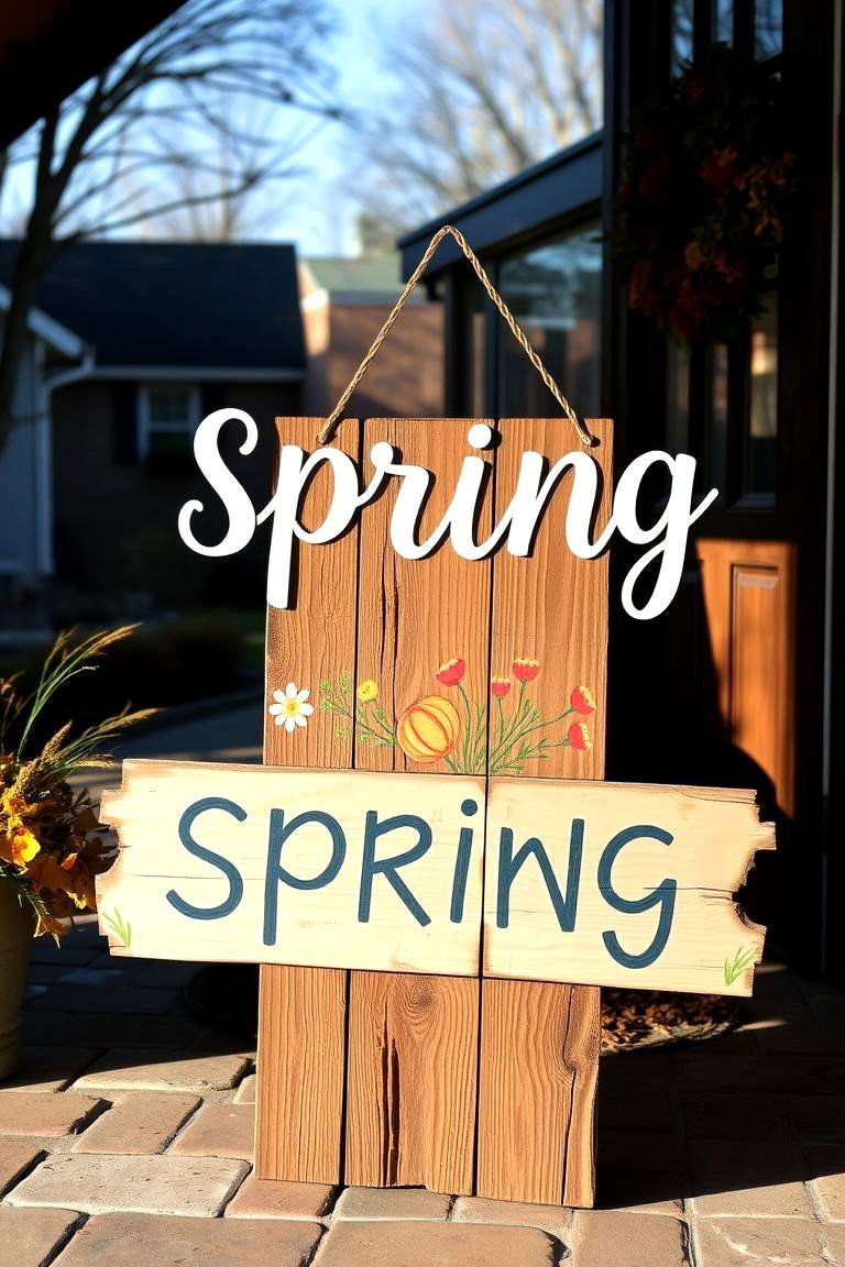 24 Spring Front Door Décor Ideas to Welcome the Season 8 Handcrafted Spring Signage - 24 Spring Front Door Decor Ideas