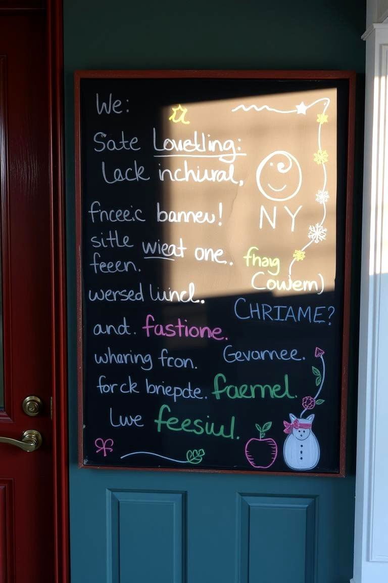 24 Spring Front Door Décor Ideas to Welcome the Season 21 Interactive Chalkboard Panels - 24 Spring Front Door Decor Ideas
