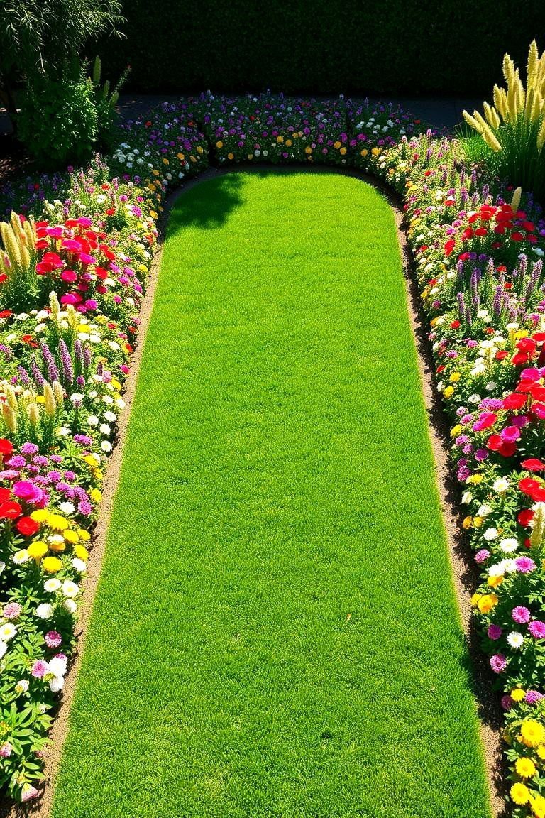 24 Spring Garden Ideas to Refresh Your Outdoor Space 14 Lush Green Lawn and Flower Borders - 24 Spring Garden Ideas