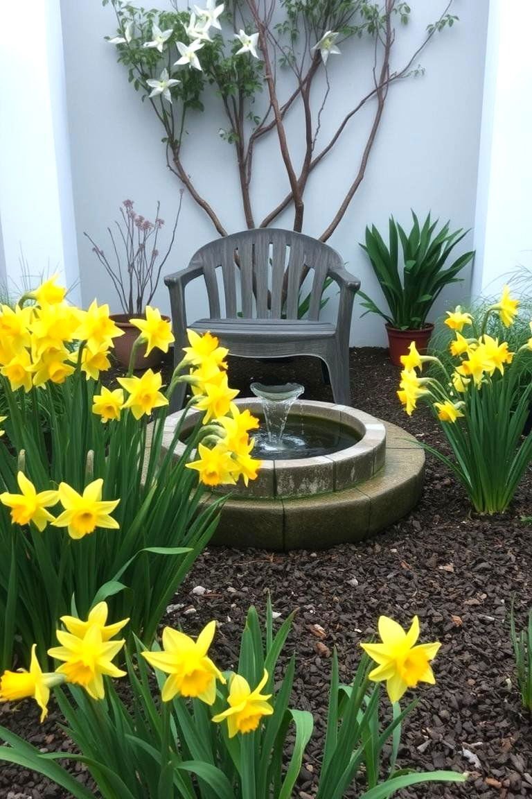 24 Daffodil Garden Ideas for Vibrant Spring Landscapes 24 Meditative Daffodil Corner - 24 Daffodil Garden Ideas