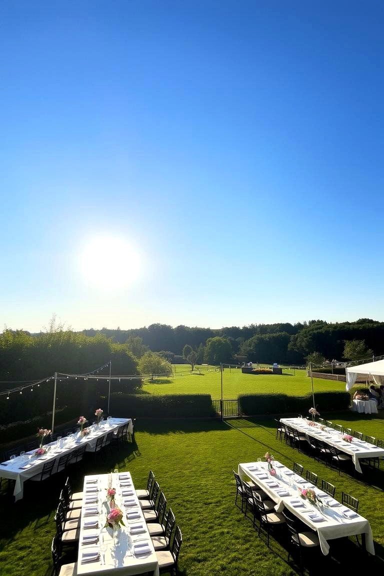 24 Spring Wedding Ideas for Blooming Celebrations 5 Outdoor Reception Under Blue Skies - 24 Spring Wedding Ideas