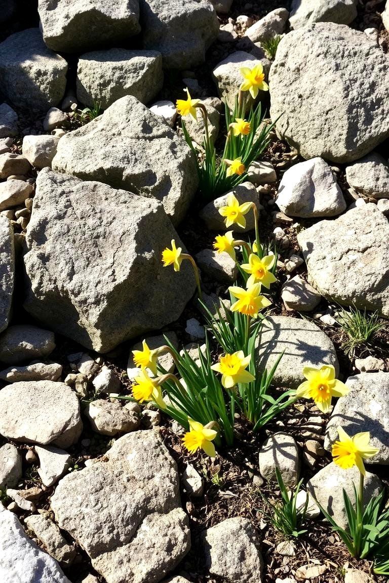 24 Daffodil Garden Ideas for Vibrant Spring Landscapes 15 Rock Garden Daffodil Display - 24 Daffodil Garden Ideas