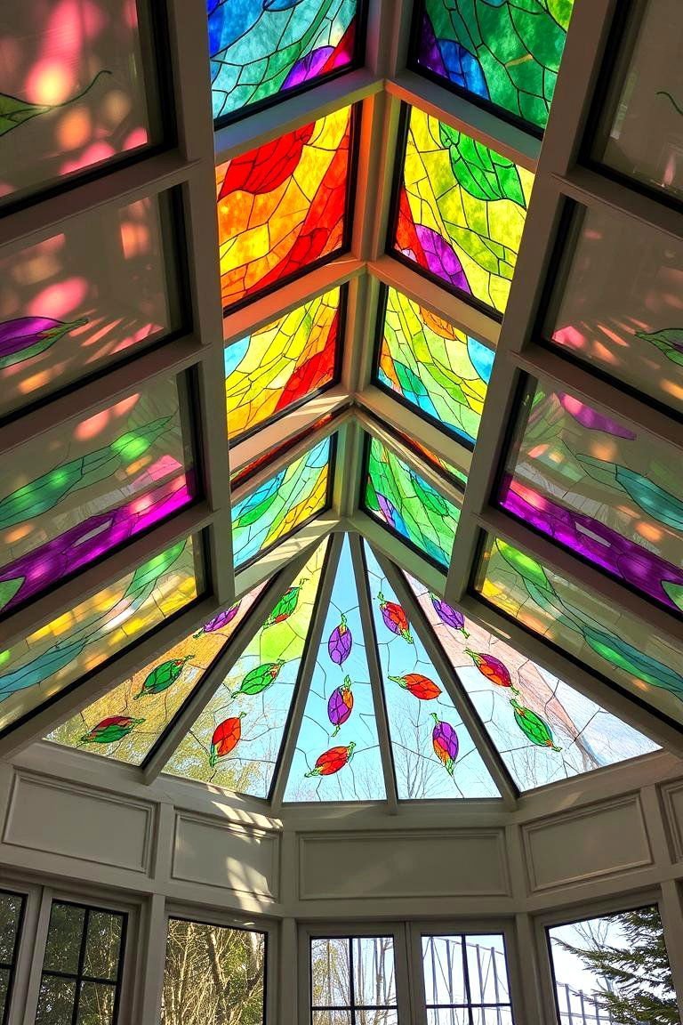 24 Accent Ceiling Ideas to Elevate Your Room's Design 22 Stained Glass Windows - 24 Accent Ceiling Ideas