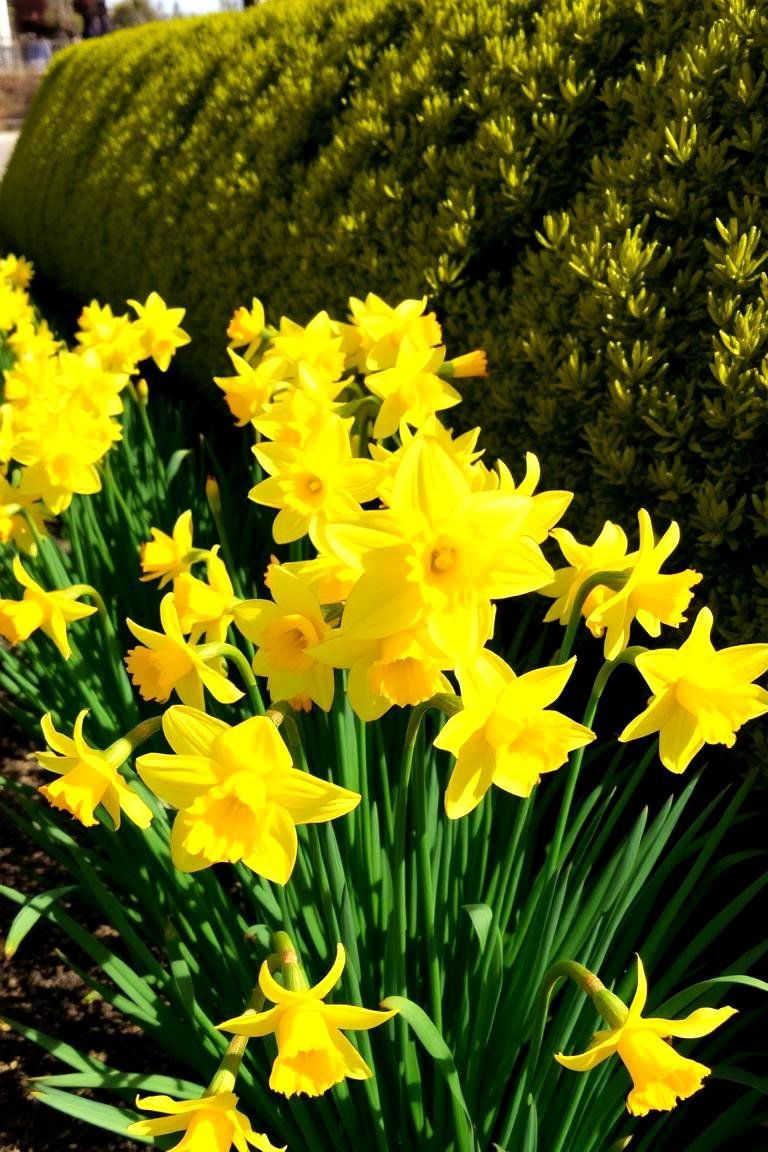 24 Daffodil Garden Ideas for Vibrant Spring Landscapes 2 Sun Kissed Daffodil Borders - 24 Daffodil Garden Ideas